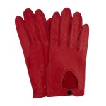 Женские автомобильные кожаные перчатки GlovesUA мод-274 вишня - Цветные Женские автомобильные кожаные перчатки GlovesUA мод-274 вишня