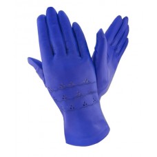 Женские перчатки кожаные GlovesUA мод.302 голубые