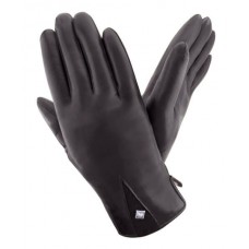 Жіночі рукавички шкіряні з хутром GlovesUA мод 213 чорні (овчина)