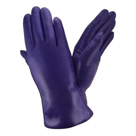 Женские кожаные перчатки GlovesUA  мод 026 индиго