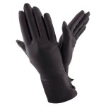Жіночі шкіряні рукавички GlovesUA мод.058 чорні