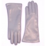Жіночі шкіряні рукавички GlovesUA мод.129 світло-сірі
