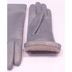 Жіночі шкіряні рукавички GlovesUA мод.129 світло-сірі