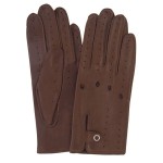 Жіночі автомобільні шкіряні рукавички GlovesUA мод.086 коричневі