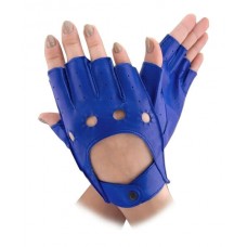 Женские перчатки авто кожаные  мод.244 синие