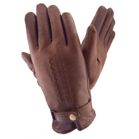 Мужские перчатки на меху GlovesUA мод 272 коричневые (овчина)