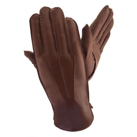 Мужские кожаные перчатки GlovesUA мод 120 коричневые - На пoдкладке Мужские кожаные перчатки GlovesUA мод 120 коричневые