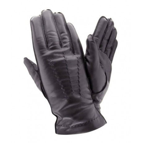 Мужские кожаные перчатки GlovesUA мод 125 черные - На пoдкладке Мужские кожаные перчатки GlovesUA мод 125 черные