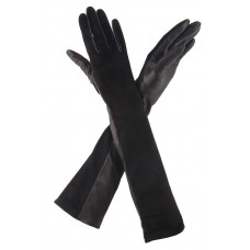 Женские длинные перчатки комбинированные  мод.052-48-3 черные