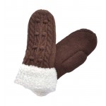 Женские варежки шерстяные Grace мод.2012-06 коричневые - Шерстяные Женские варежки шерстяные Grace мод.2012-06 коричневые