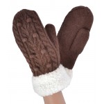 Женские варежки шерстяные Grace мод.2012-06 коричневые - Шерстяные Женские варежки шерстяные Grace мод.2012-06 коричневые