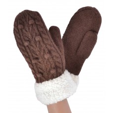 Женские варежки шерстяные Grace мод.2012-06 коричневые Женские варежки шерстяные Grace мод.2012-06 коричневые
