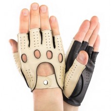 Чоловічі рукавички авто комбіновані мод.245 бежевий/чорний