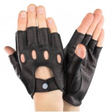 Мужские перчатки авто кожаные  мод.245 черные (шов наружу)