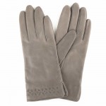 Женские перчатки кожаные GlovesUA мод 003 светло-серые