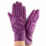 Женские перчатки кожаные мод.038 фуксия - На подкладке Женские перчатки кожаные мод.038 фуксия