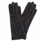 Женские перчатки кожаные  мод.227 черные