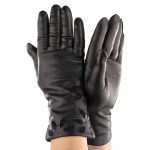 Женские перчатки кожаные  мод.227 черные