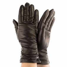 Женские перчатки кожаные  мод.362 темно-коричневые