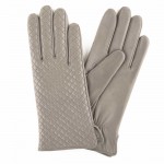 Женские перчатки кожаные мод.468 светло-серые - На подкладке Женские перчатки кожаные мод.468 светло-серые