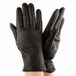 Женские перчатки кожаные мод.468 черные