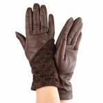 Женские перчатки комбинированные мод.192 коричневые
