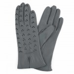 Женские перчатки кожаные мод.248 светло-серые