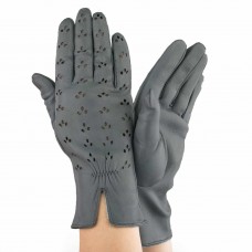Женские перчатки кожаные GlovesUA мод.248 серые