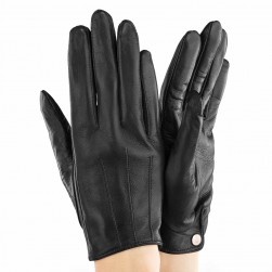 Женские перчатки кожаные GlovesUA мод.394 черные