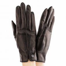 Женские перчатки кожаные  мод.427 темно-коричневые