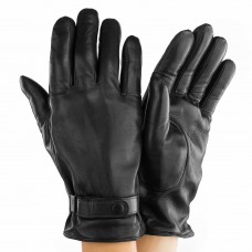 Чоловічі рукавички шкіряні GlovesUA мод.463 чорні