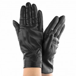 Женские кожаные перчатки GlovesUA мод.038 черные