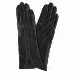Женские перчатки кожаные мод.220 черные