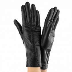 Женские перчатки кожаные мод.220 черные