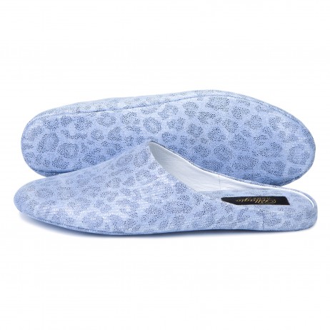 Комнатные тапочки женские Pellagio 1504 голубой леопард