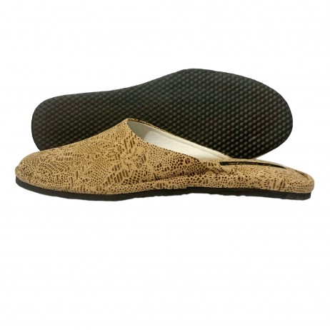 Комнатные тапочки женские Pellagio 504 бежевый лист