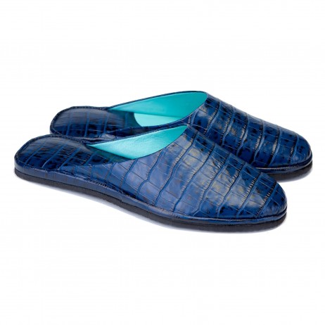 Комнатные тапочки женские Pellagio 504-64 синий крокодил