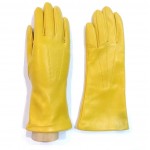 Женские кожаные перчатки GlovesUA мод 001 желтые - На пoдкладке Женские кожаные перчатки GlovesUA мод 001 желтые