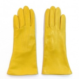 Женские кожаные перчатки GlovesUA мод 001 желтые