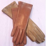 Женские кожаные перчатки GlovesUA мод-001 (без 3 полос) коньяк