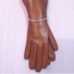 Женские кожаные перчатки GlovesUA мод-001 (без 3 полос) коньяк