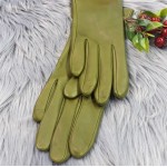 Женские кожаные перчатки GlovesUA мод-001 (шлица сбоку) оливковый