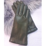 Чоловічі шкіряні рукавички GlovesUA мод.066 хакі