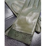 Женские перчатки кожаные GlovesUA мод 205 хаки