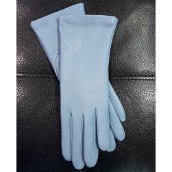 Женские перчатки кожаные  мод.001 (без 3 полос) светло-голубой