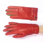 Жіночі шкіряні рукавички GlovesUA мод.421 червоні із зеленими стрілками - Шкіряні Жіночі шкіряні рукавички GlovesUA мод.421 червоні із зеленими стрілками