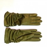 Жіночі шкіряні рукавички GlovesUA мод.362 оливковий