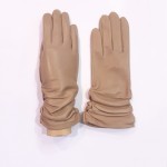 Жіночі шкіряні рукавички GlovesUA мод.362 екрю