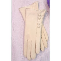 Женские кожаные перчатки GlovesUA мод-113 бежевые
