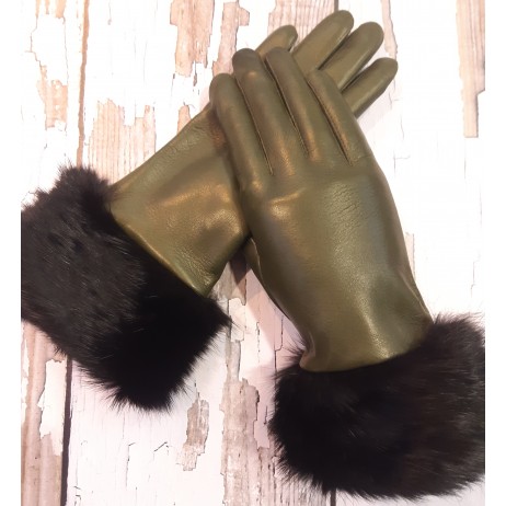 Женские кожаные перчатки GlovesUA мод 146 черные